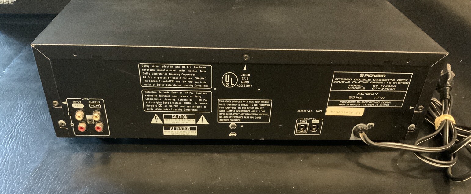Pioneer CT-W403R Dual Cassette, Auto Reverse, Dolby B & C, HX Pro READ - Image 8