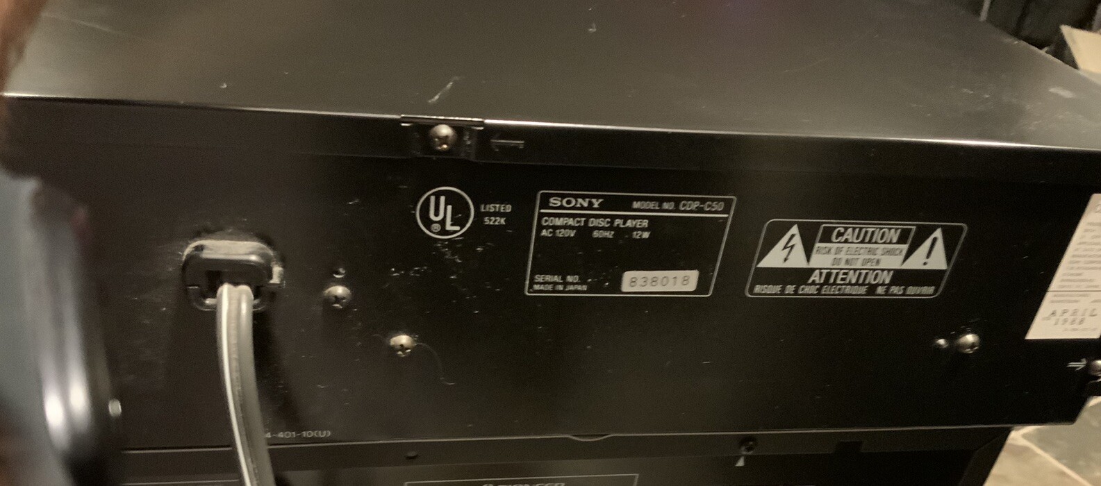Sony CDP-C50M Compact Disc CD Player 5CD Changer HiFi Separate 1988 Japan - Image 6