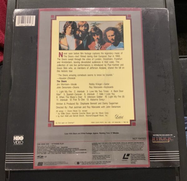 The Doors - Live in Europe 1968 (Laserdisc) BRAND NEW SEALED In Shrink - Image 2