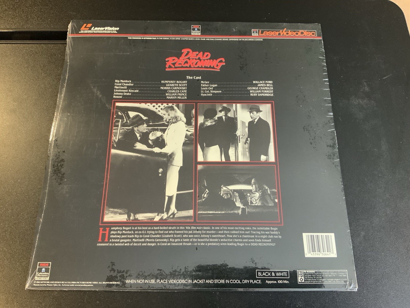 DEAD RECKONING LASERDISC, HUMPHREY BOGART, LIZBETH SCOTT, NEW SEALED - Image 2