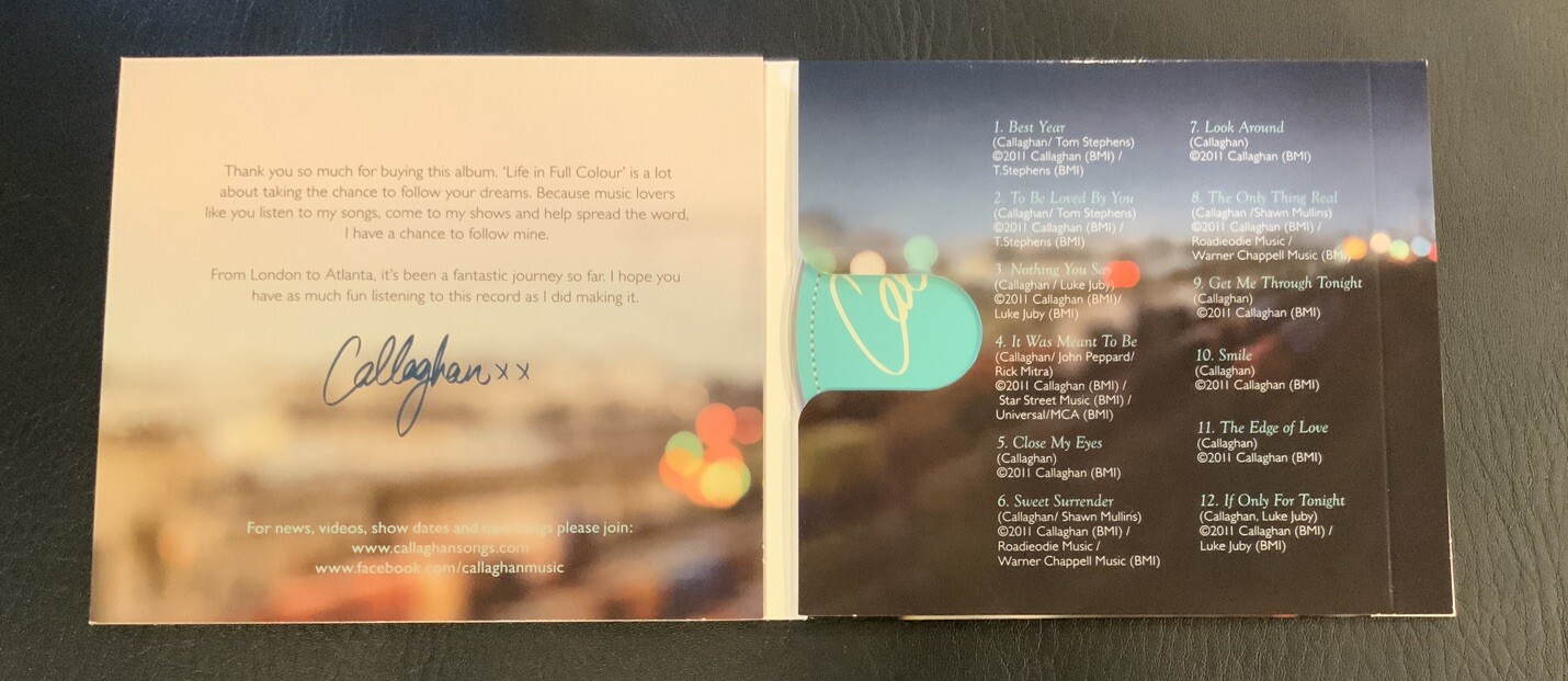 Life in Full Colour - Audio CD By Callaghan - VERY GOOD,RARE & SIGNED - Image 3