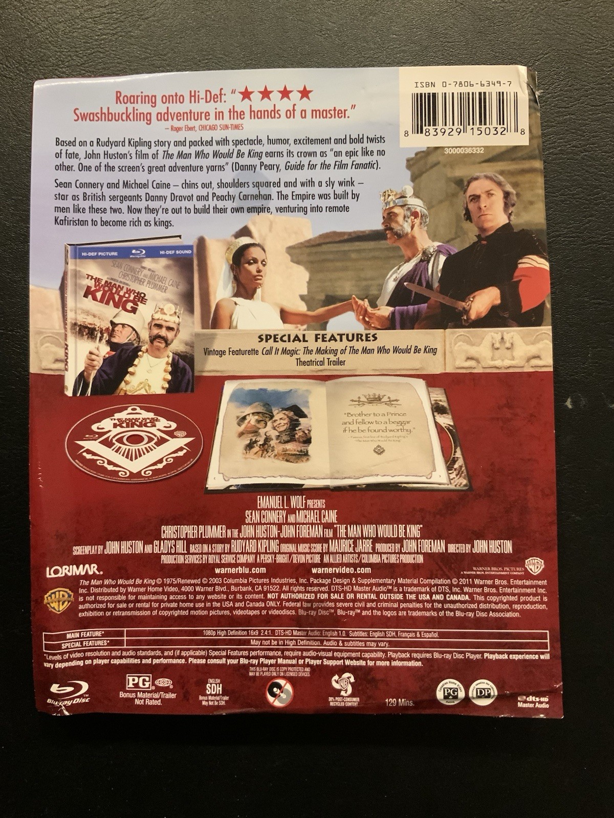 The Man Who Would Be King (Blu-ray Disc, 2011, DigiBook) Rare - Image 2