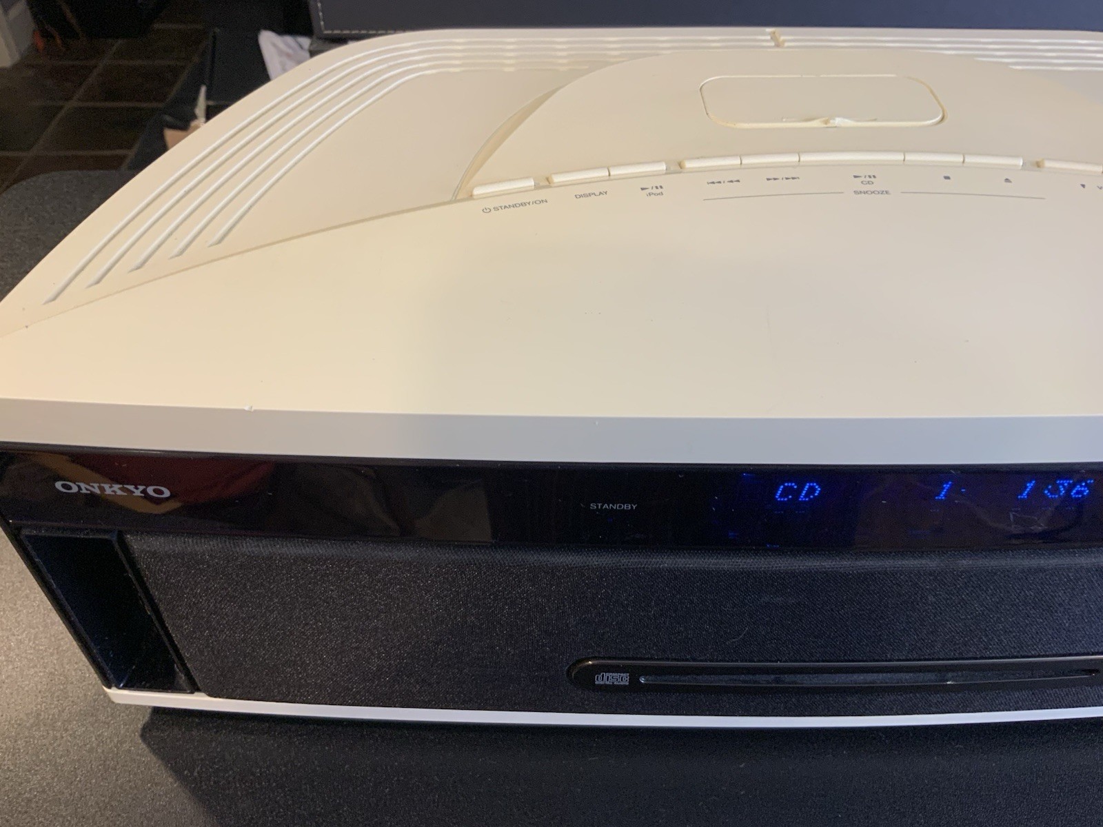 Rare Onkyo Aero Sound System - CBX-Z20 w/Remote Retro White CD iPod Dock Tested - Image 4