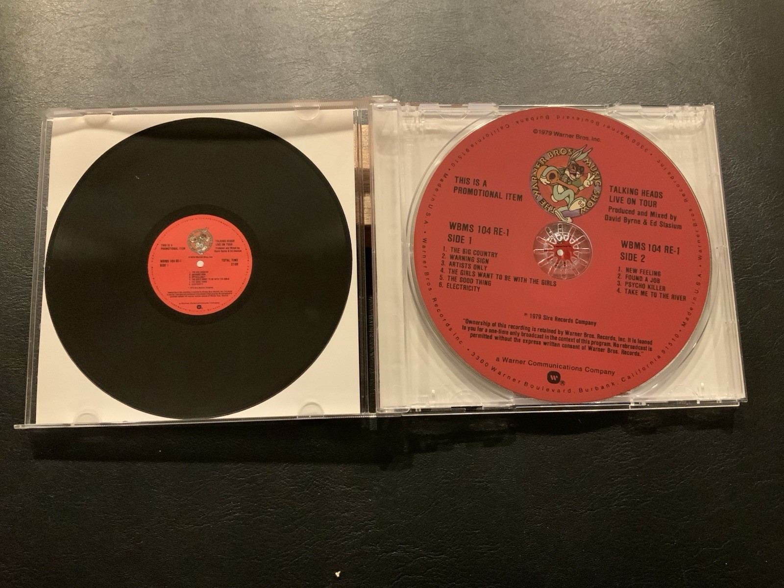 Warner Bros Music Show Talking Heads Live On Tour CD Sire 1979 Promo RARE AF HTF - Image 3