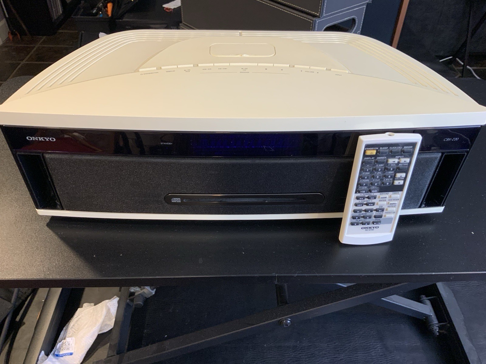Rare Onkyo Aero Sound System - CBX-Z20 w/Remote Retro White CD iPod Dock Tested - Image 11