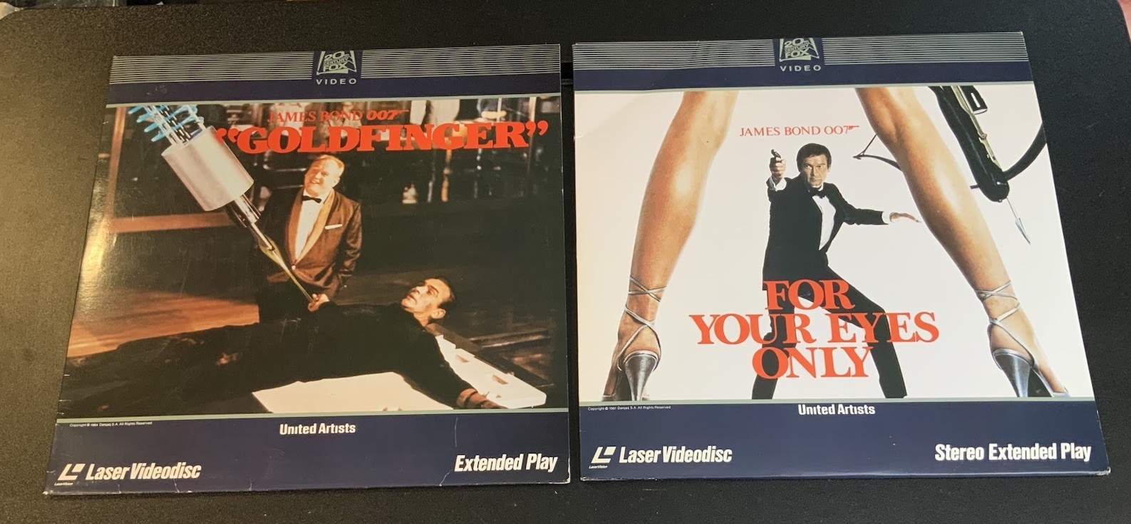 James Bond 007 2x LaserDisc Lot - For Your Eyes Only  & Goldfinger Pioneer 20th