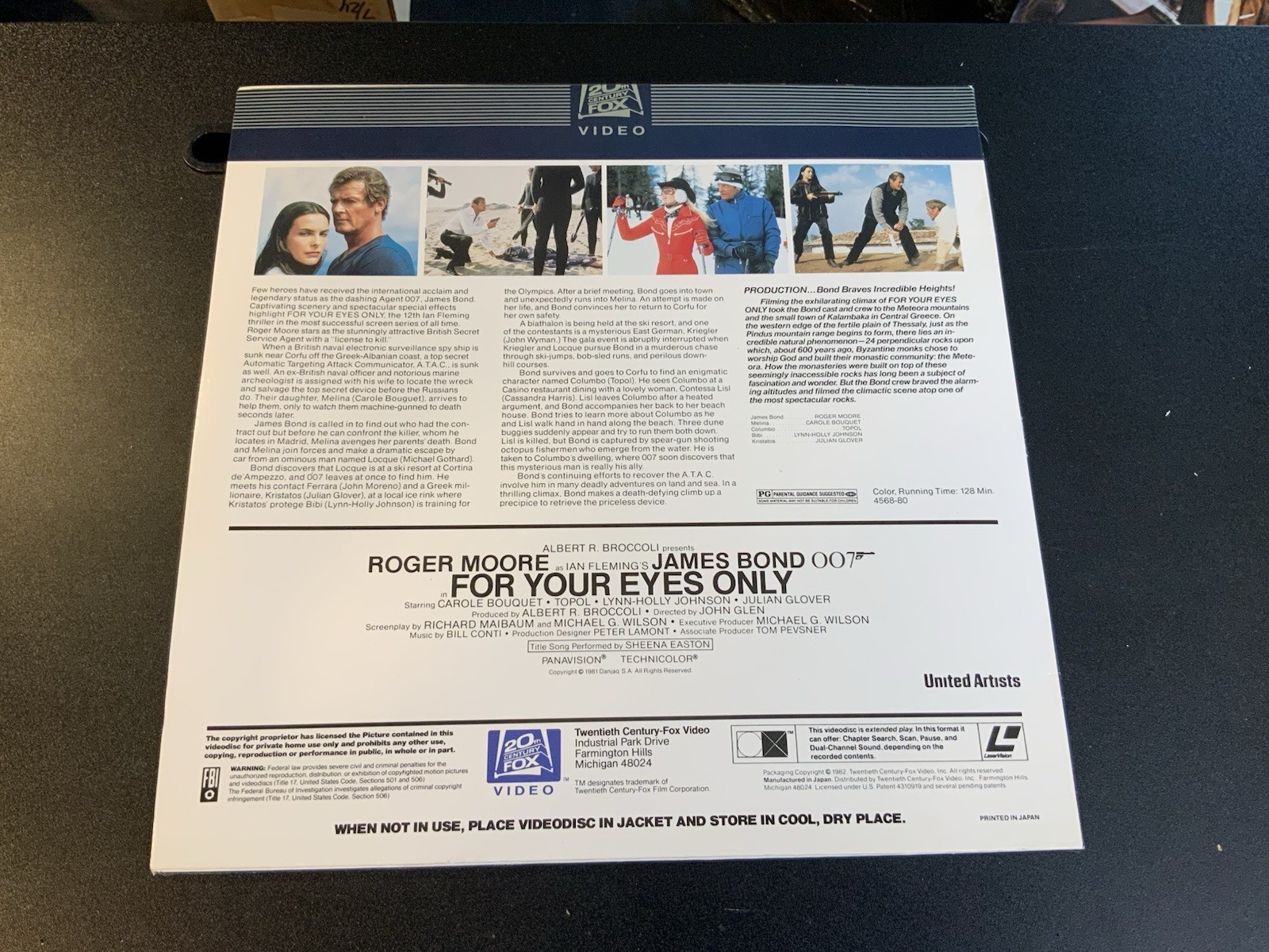 James Bond 007 2x LaserDisc Lot - For Your Eyes Only  & Goldfinger Pioneer 20th - Image 6