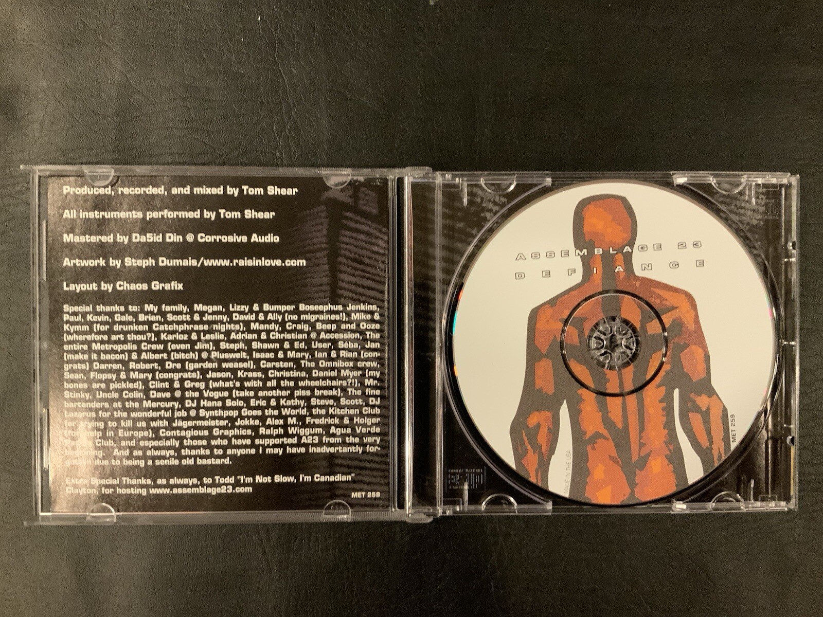 Assemblage 23- Defiance CD Metropolis Records Tom Shear Industrial RARE - Image 3