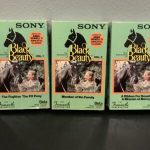 Betamax Black Beauty 3 Tape Lot, Fugitive The Pit Pony, Ribbon For Beauty+ RARE