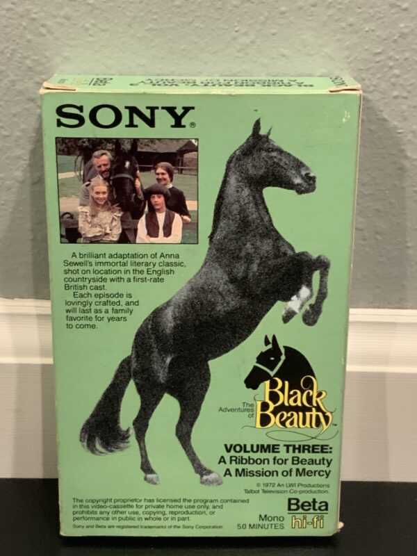 Betamax Black Beauty 3 Tape Lot, Fugitive The Pit Pony, Ribbon For Beauty+ RARE - Image 7