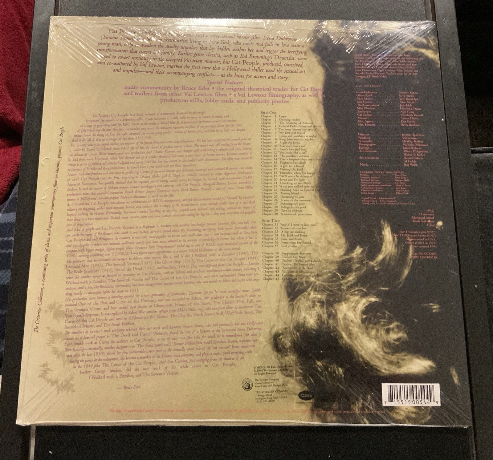 Cat People (1942) - Laserdisc - Criterion Collection #233 Jacques Tourneur NEW - Image 2