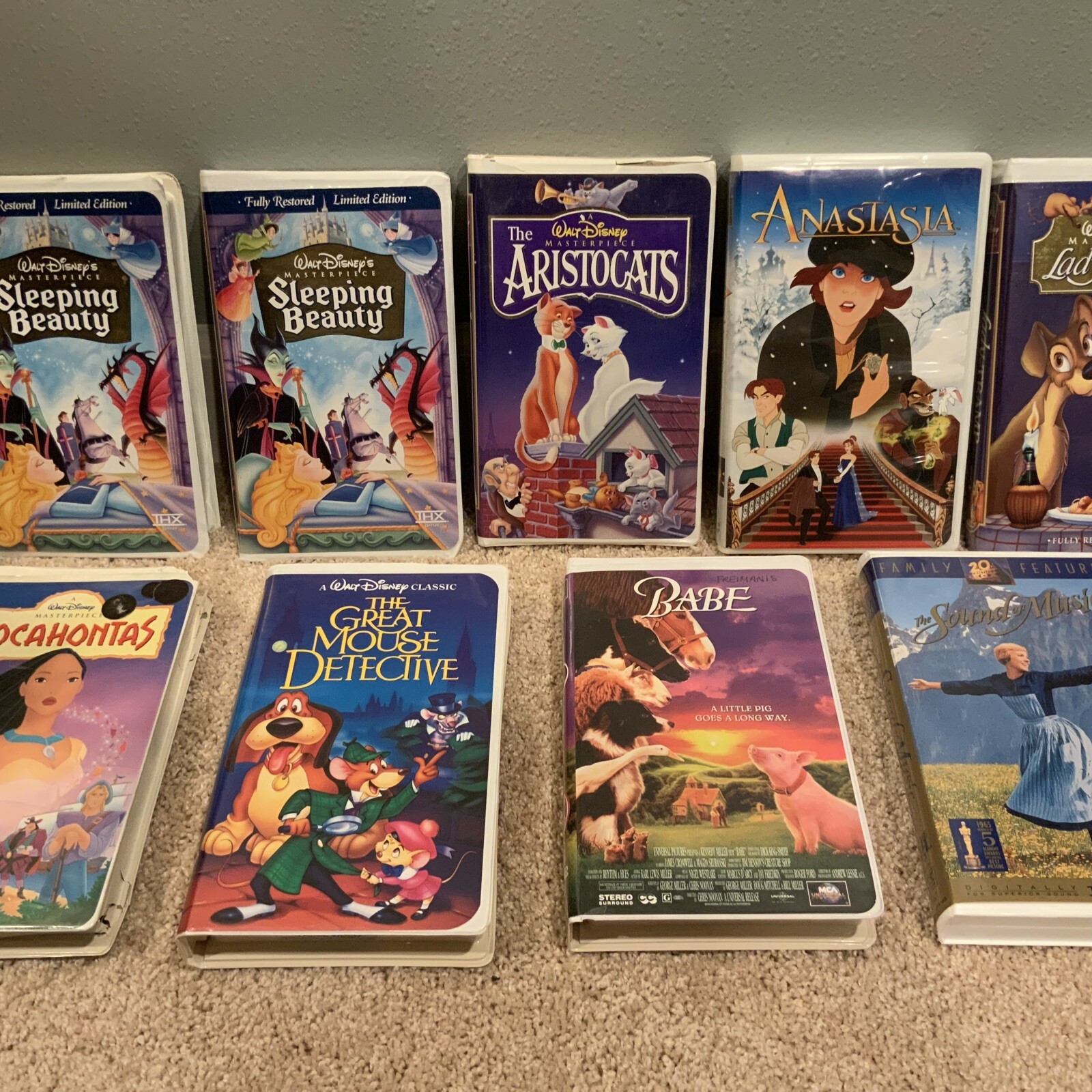 Lot Of 9 Disney VHS Movies: Black Label, Masterpiece Collection