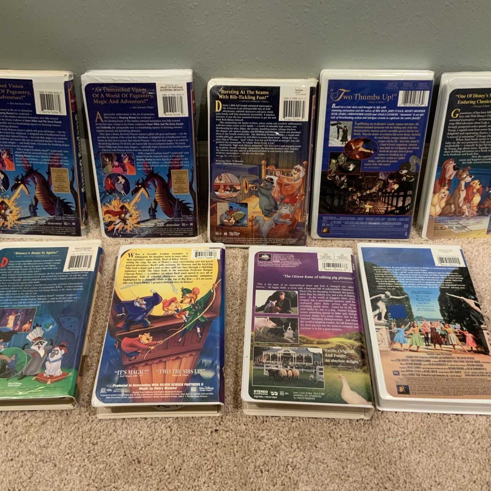Lot Of 9 Disney VHS Movies: Black Label, Masterpiece Collection - Image 2