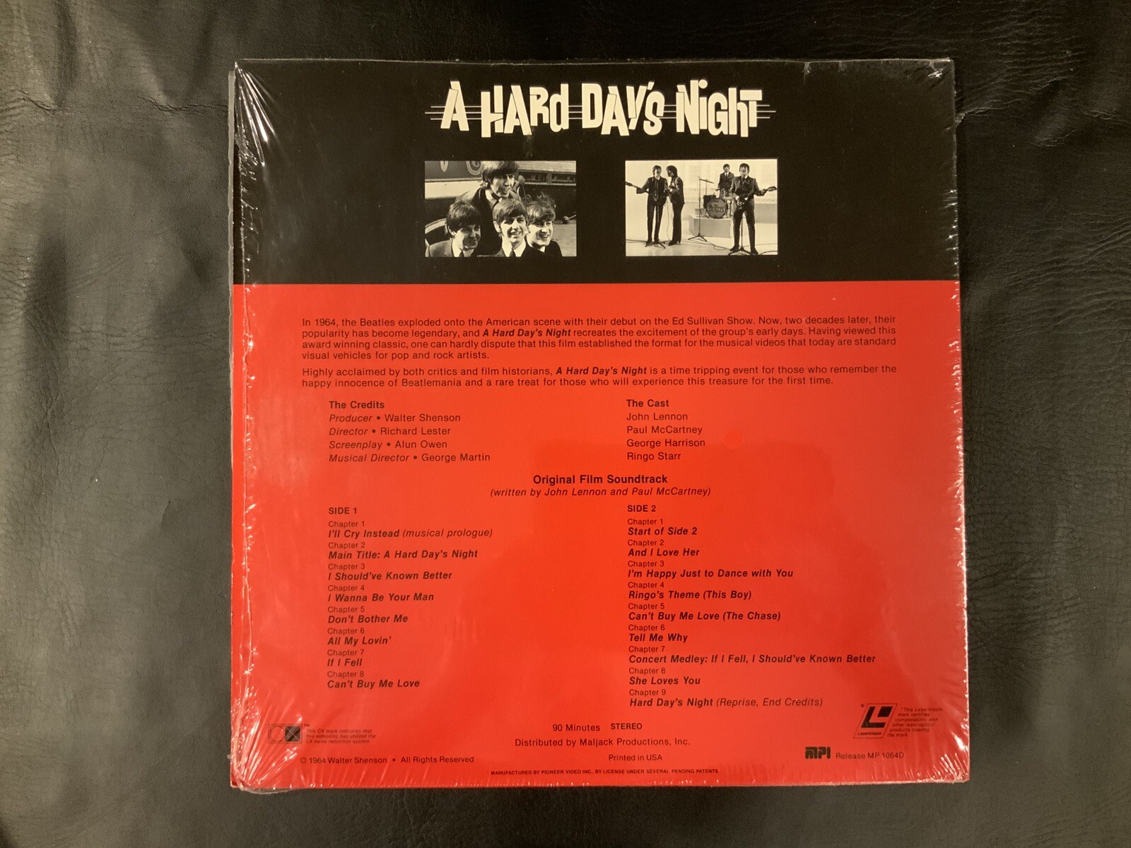 The Beatles A Hard Days Night Extended Play Laser Disc MPI Pioneer - Image 2