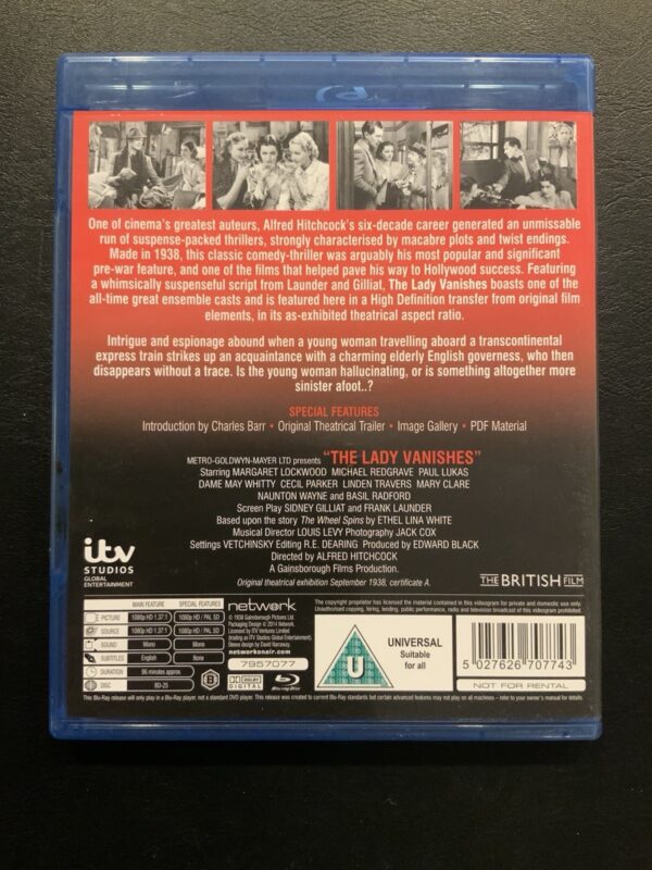 The Lady Vanishes (Blu-ray, 2015) Alfred Hitchcock RARE Network Region B - Image 2