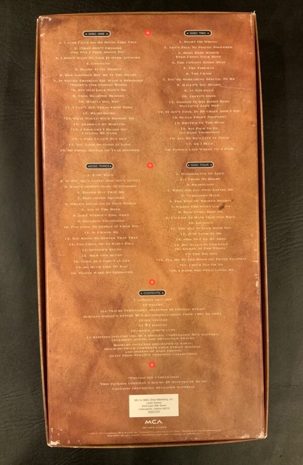 George Strait: Strait Out of the Box 4 CD Disc Box Set & Booklet MCA 1995 - Image 3