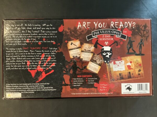 Z Day Survivor Per Ullus Opes Zombie Board Game 2010 Jackal Games 12+ NIB - Image 2