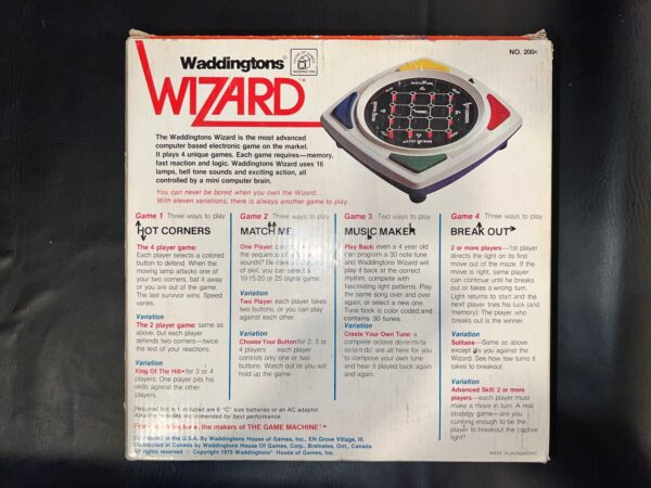 Waddingtons WIZARD Tested in Box and Instructions 1979 Electronic Game WORKS! - Image 3