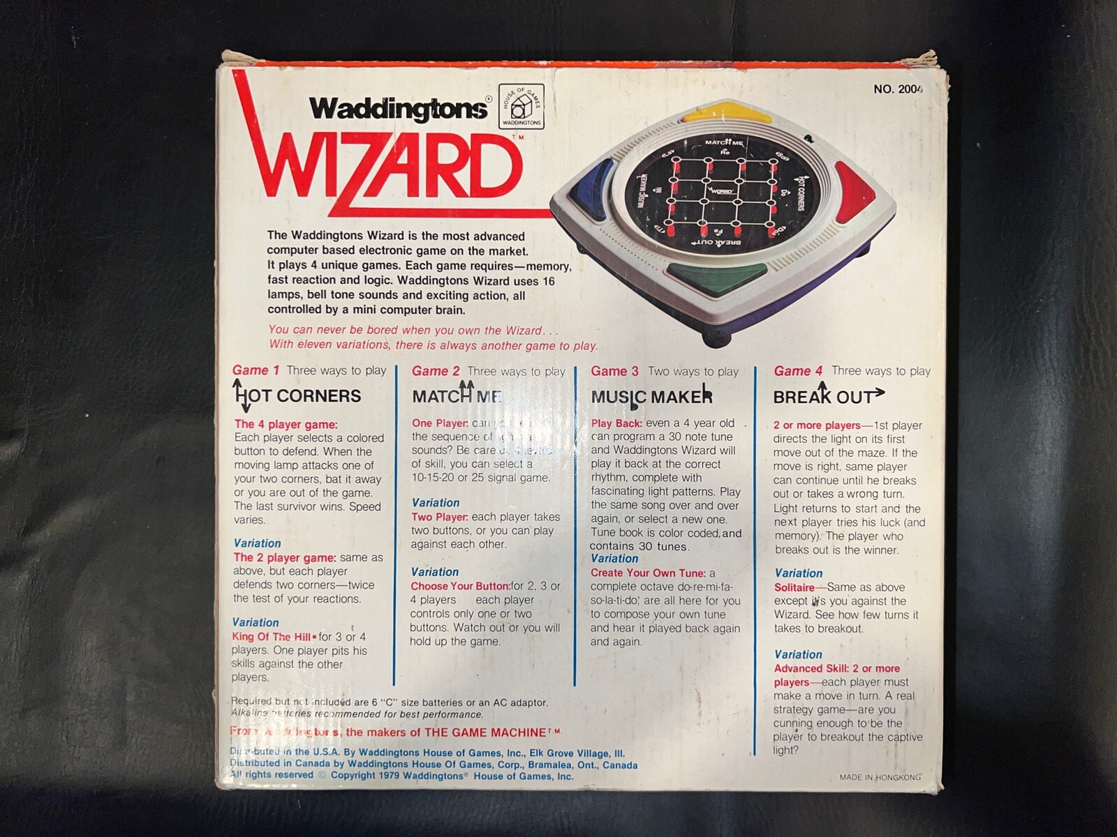 Waddingtons WIZARD Tested in Box and Instructions 1979 Electronic Game WORKS! - Image 3