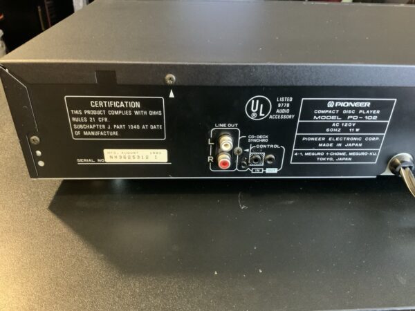 Pioneer PD-102 Vintage HiFi Stereo CD Player Compact Disc Tested See Video - Image 9