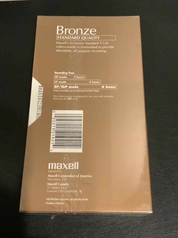 Lot of 5 Maxell Bronze VHS T-120  Blank Videocassette Tapes VHS VCR Brand New - Image 3