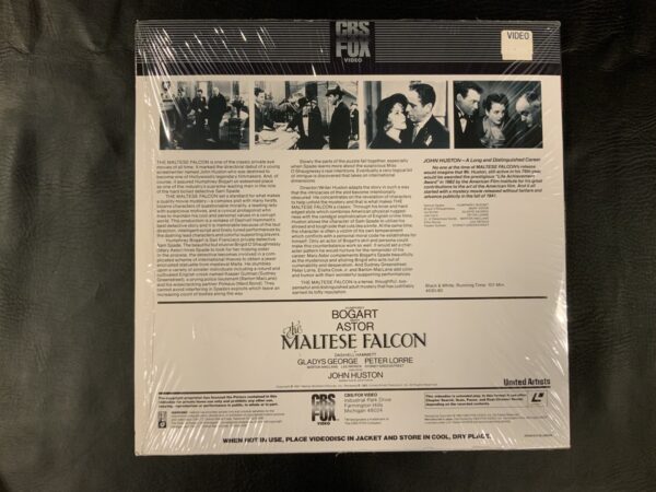 The Maltese Falcon LASERDISC Extended Play Classic W/ Humphrey Bogart CBS Fox - Image 2