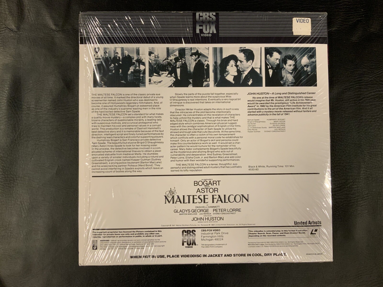 The Maltese Falcon LASERDISC Extended Play Classic W/ Humphrey Bogart CBS Fox - Image 2