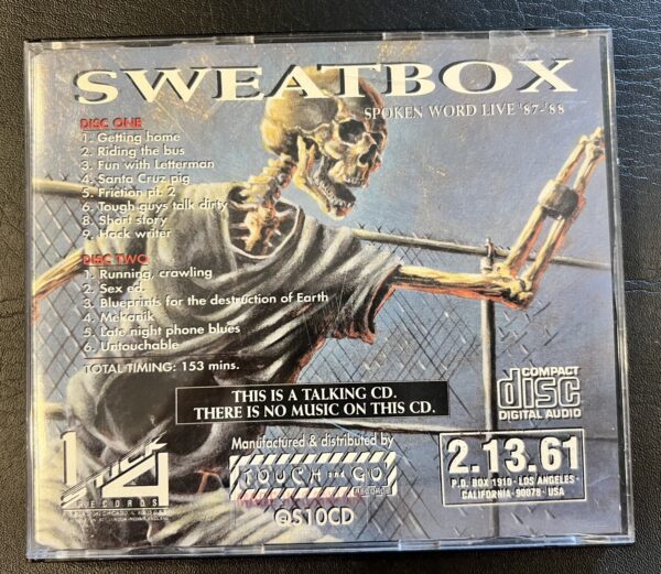 1992 CD Rollins Sweatbox 2-Discs QS10CD Spoken Word Live Henry Rollins - Image 2