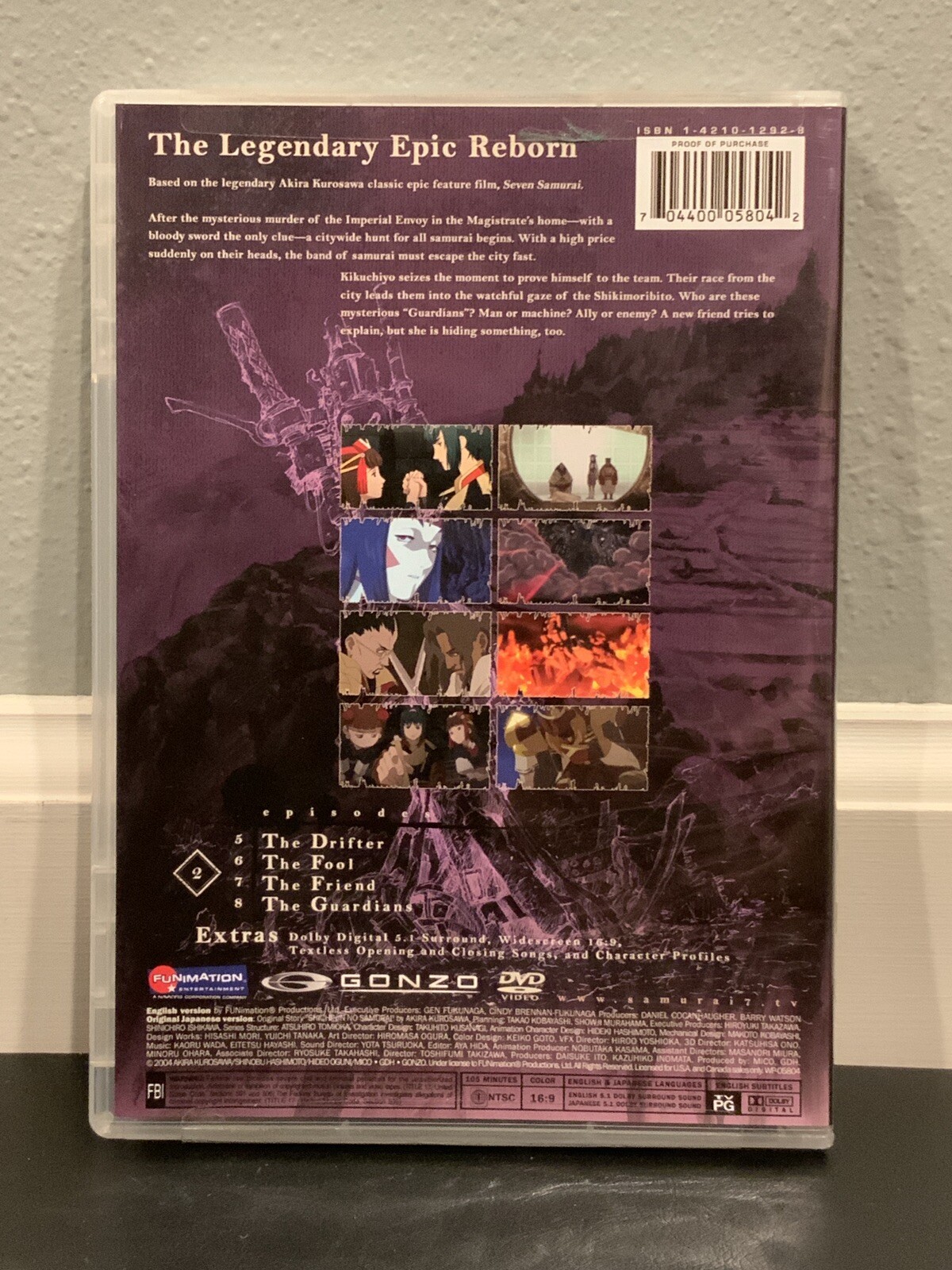 Anime AKIRA KUROSAWA'S SAMURAI 7 Series Set Volumes 2-4 and 7 2004 - Image 2