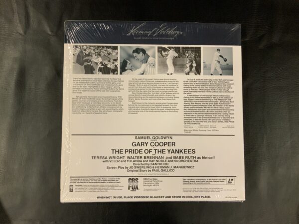The Pride Of The Yankees-2 Laser Videodiscs-Baseball Movie-The Lou Gehrig Story - Image 2