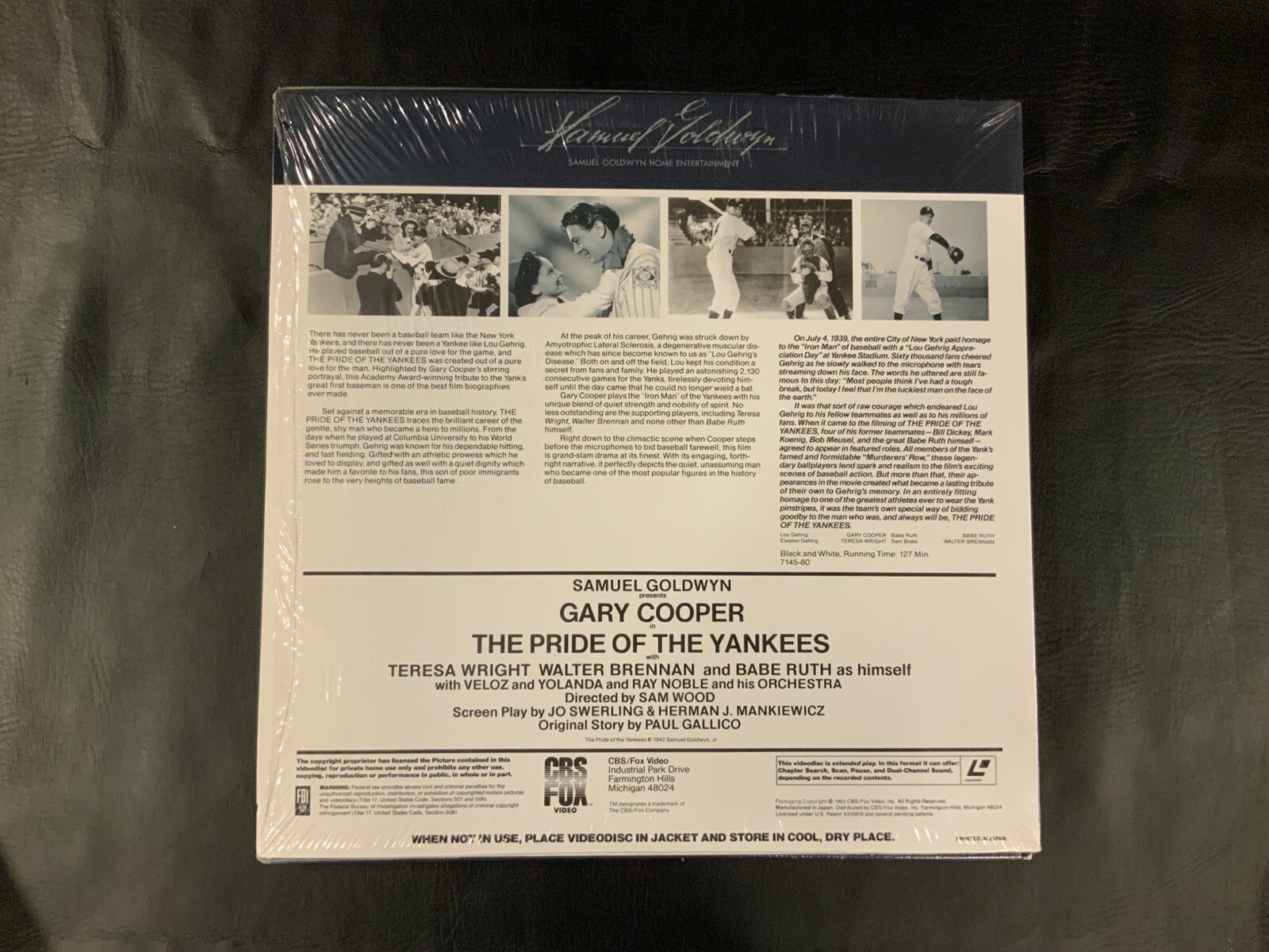 The Pride Of The Yankees-2 Laser Videodiscs-Baseball Movie-The Lou Gehrig Story - Image 2