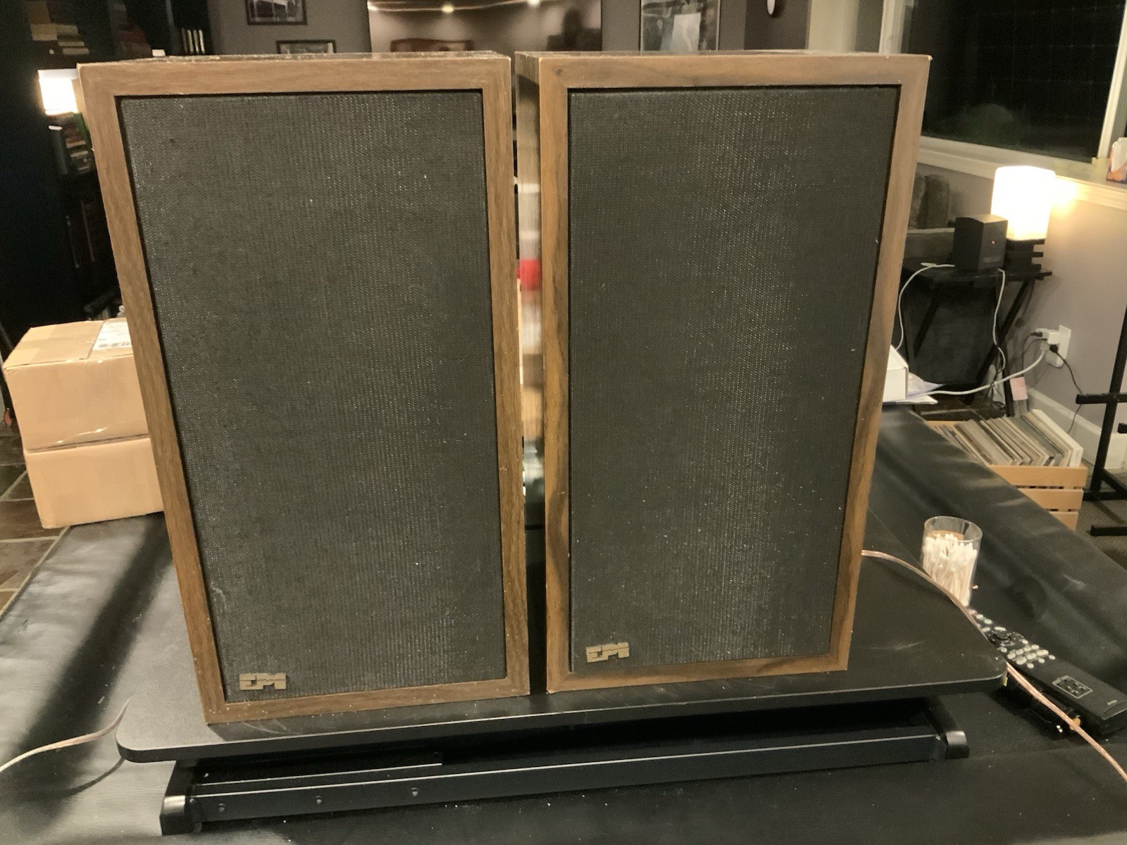 EPI Epicure 100V Floor Speakers Wooden Vinyl W/New EPI WOOFERS Must Read & Video