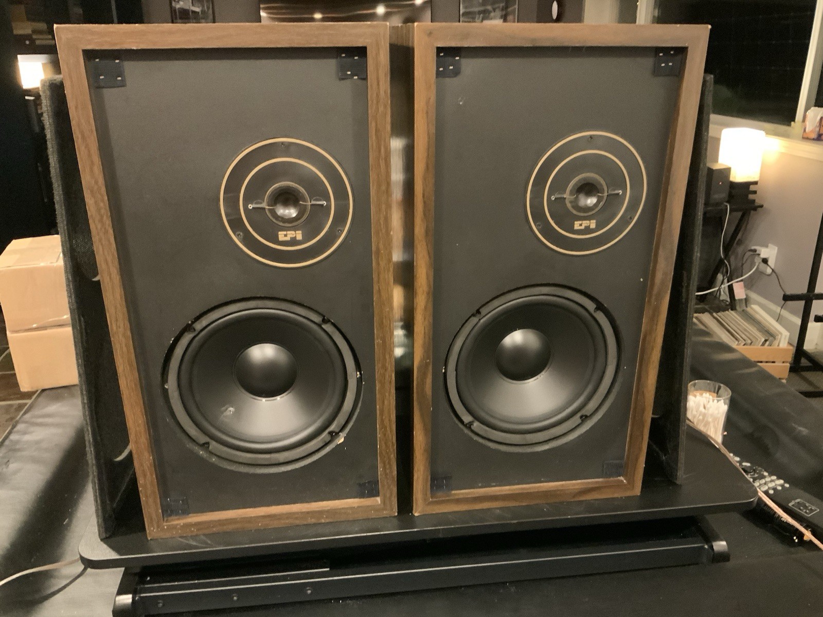 EPI Epicure 100V Floor Speakers Wooden Vinyl W/New EPI WOOFERS Must Read & Video - Image 5