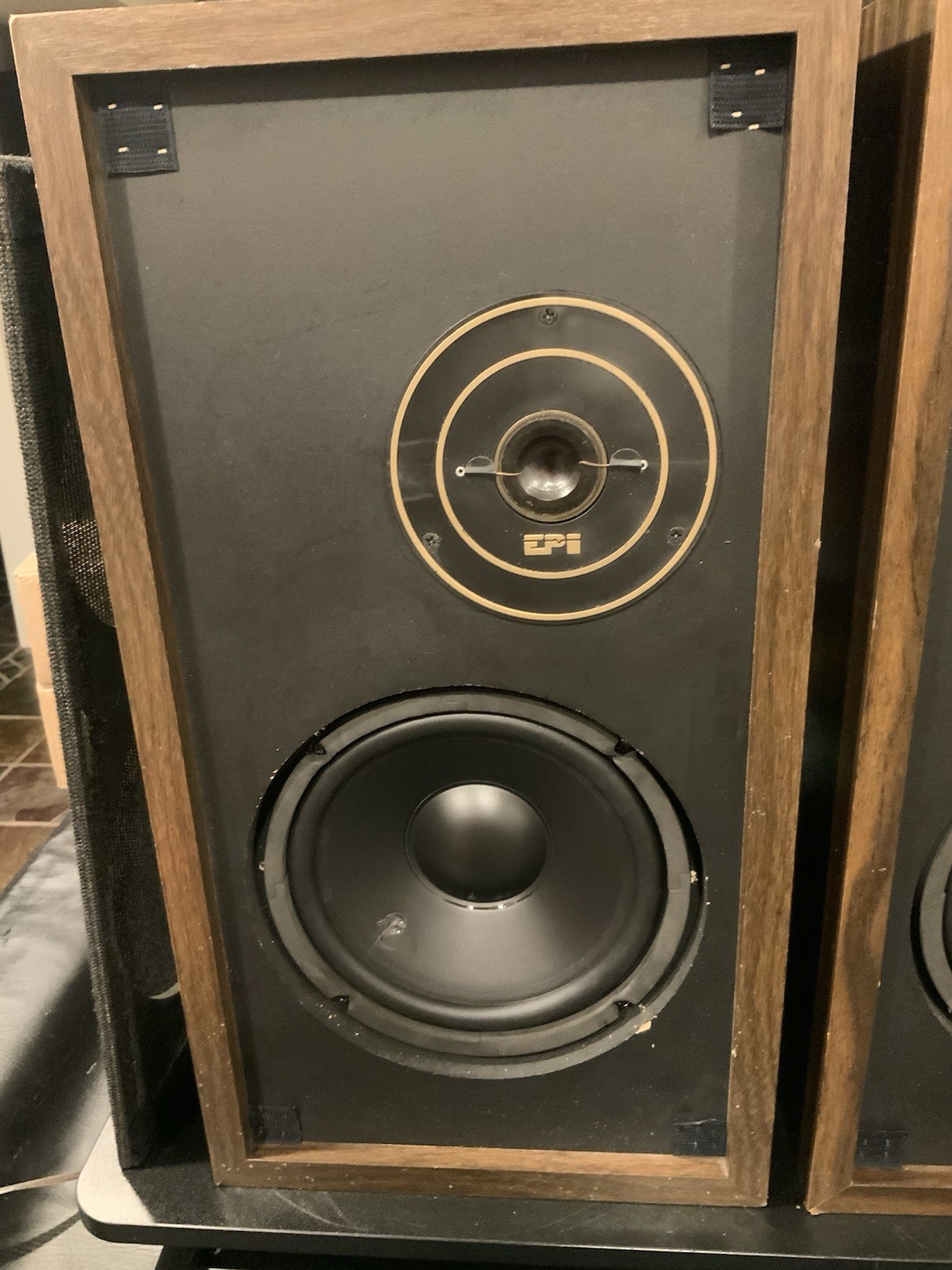 EPI Epicure 100V Floor Speakers Wooden Vinyl W/New EPI WOOFERS Must Read & Video - Image 6