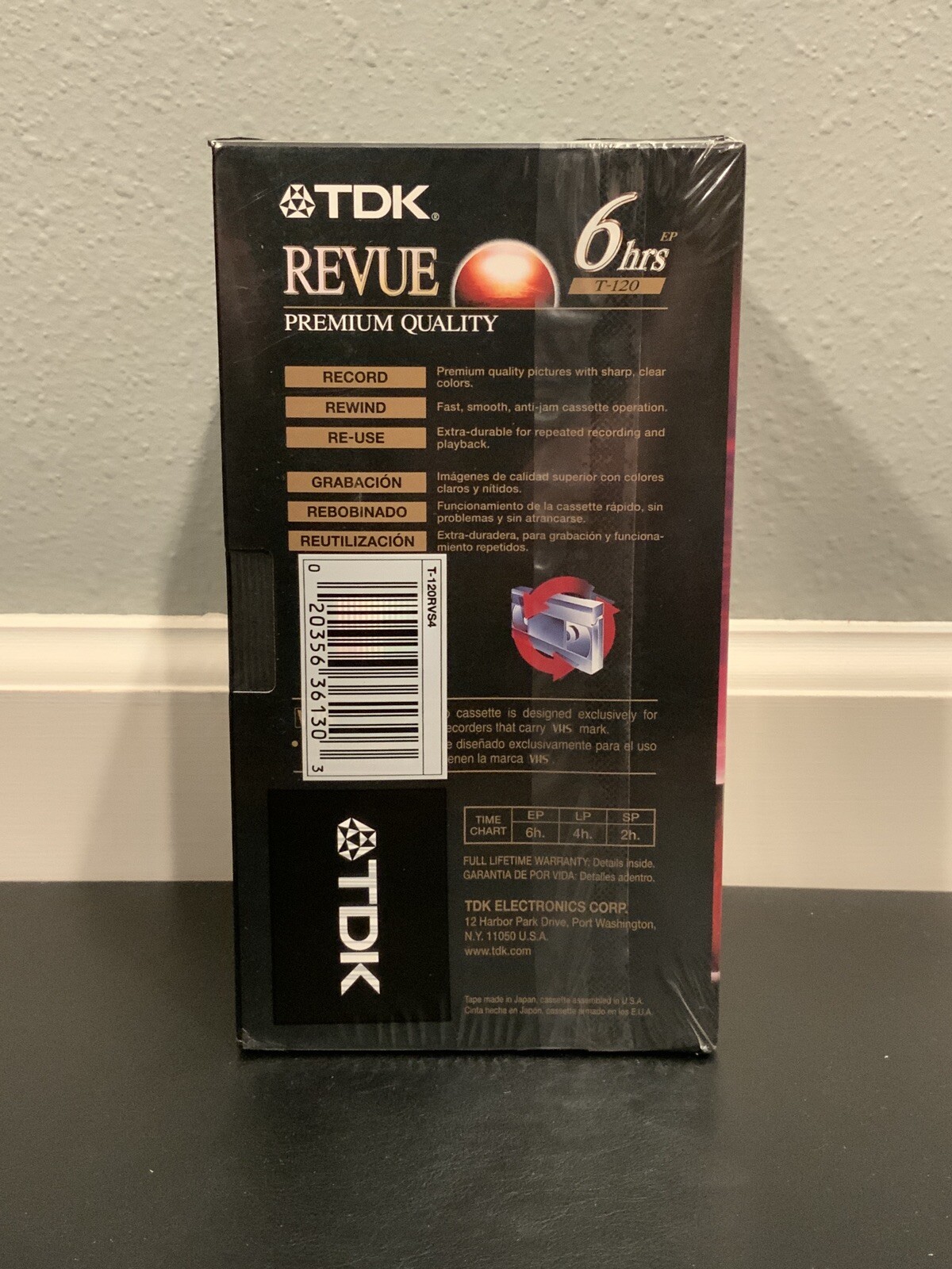 TDK Revue 6 Hour Blank VHS Tapes T-120 4 Pack Premium Quality Factory Sealed - Image 3
