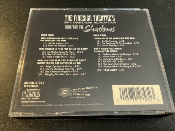 Firesign Theatre -Back from the Shadows 1994 2CD MFSL Original Master Recording - Image 2