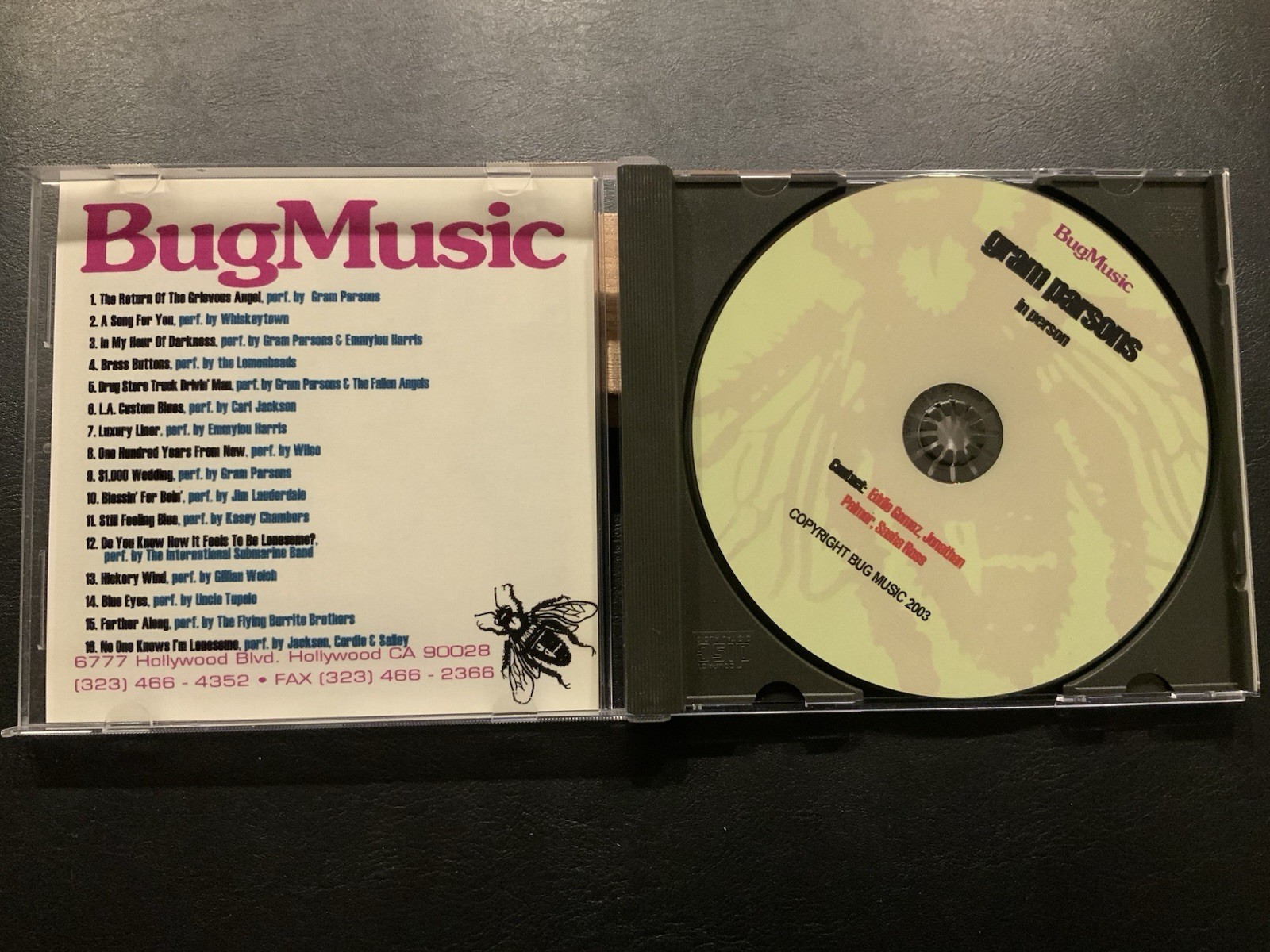 GRAM PARSONS In Person Bug Music 2003 Promo publishing sampler CD - Image 3
