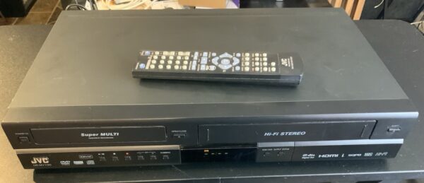 (TESTED) JVC DR-MV100B DVD VCR Recorder & Player Combo VHS HDMI with Remote