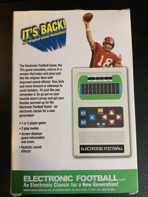 Electronic Football Classic Basic Fun Game One Size White NEW Sealed RARE Works - Image 2