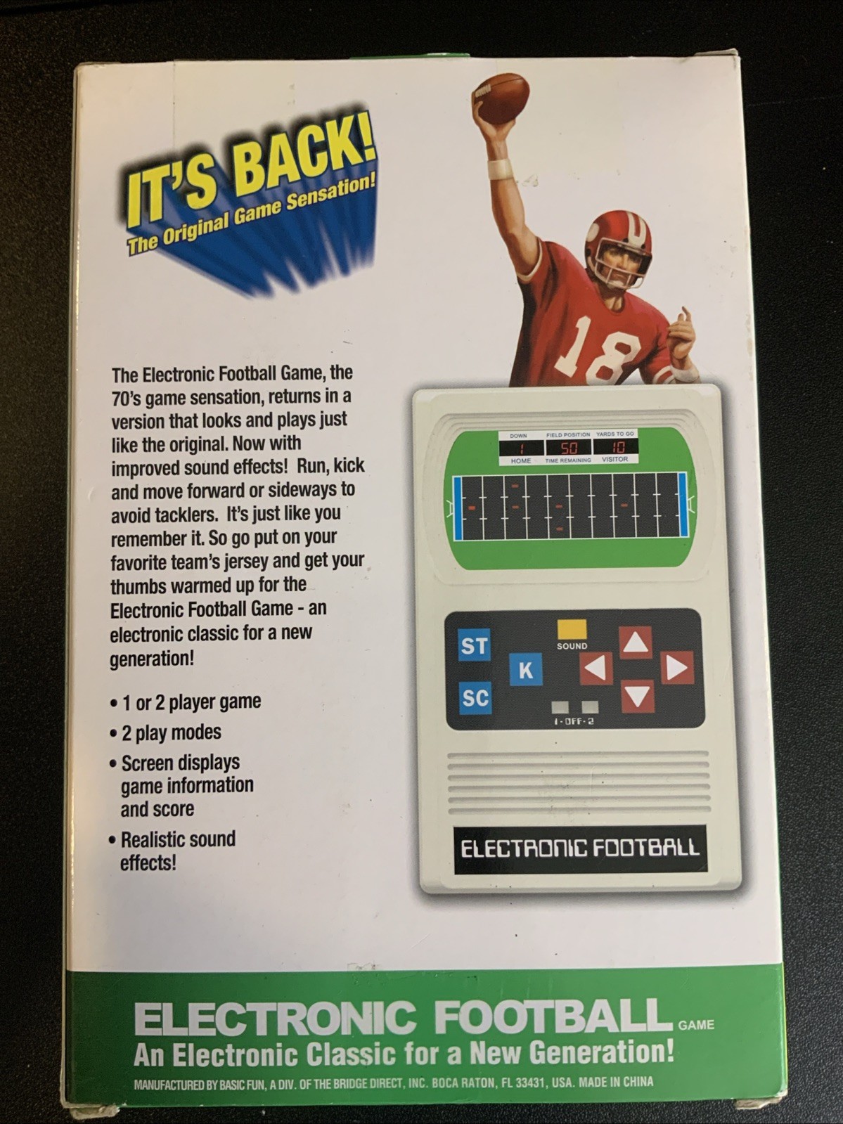 Electronic Football Classic Basic Fun Game One Size White NEW Sealed RARE Works - Image 2