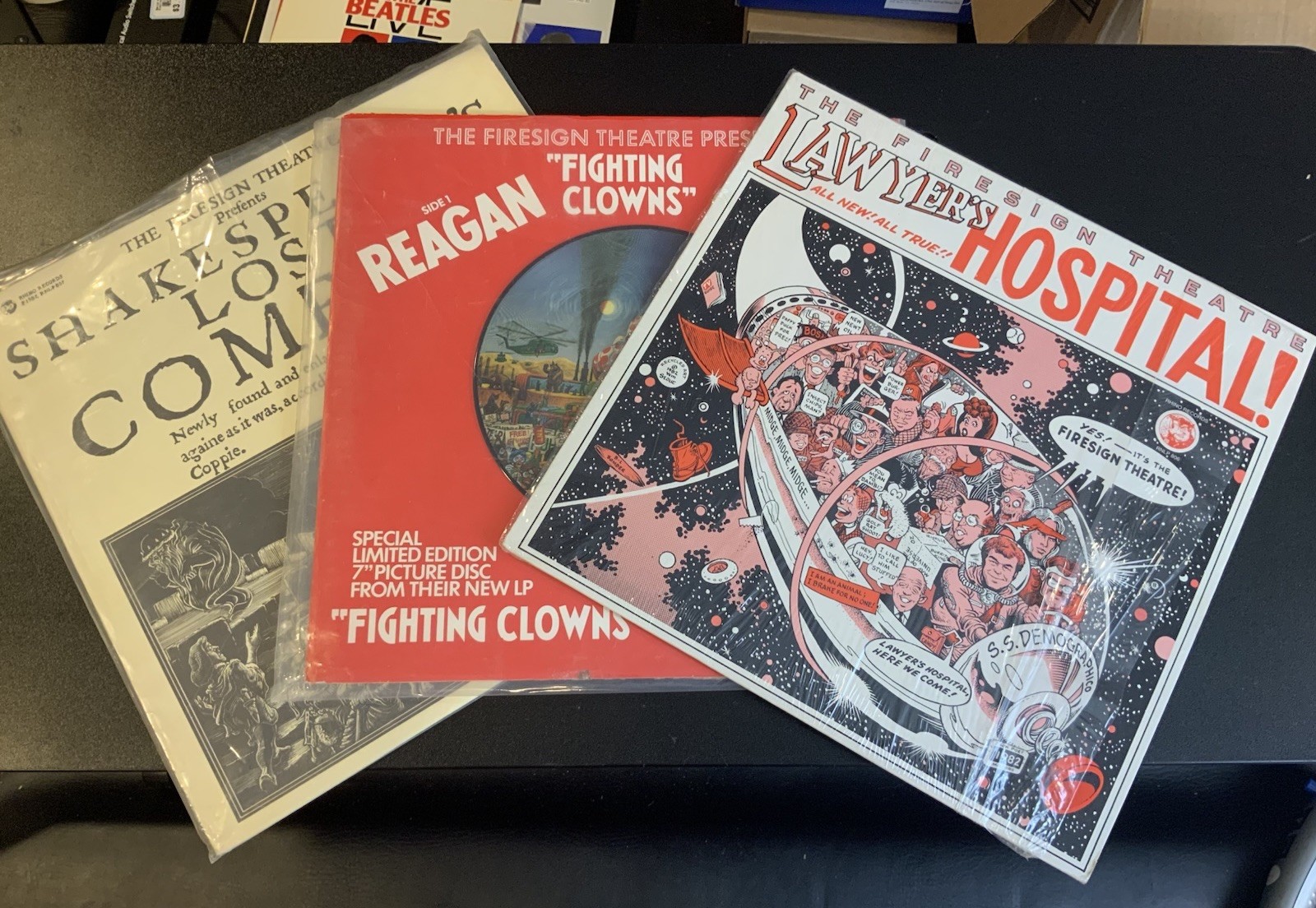Firesign Theatre Shakespeare’s, Lawyers Hospital & Fighting Clowns Pic Lot of 3
