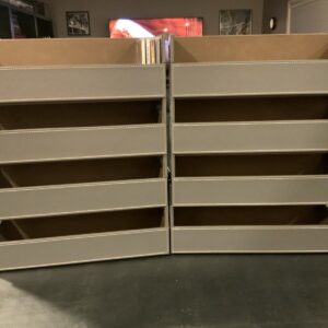 CD Storage Box | Stock Your Home | Cool Faux White Leather Stackable | Top Shape
