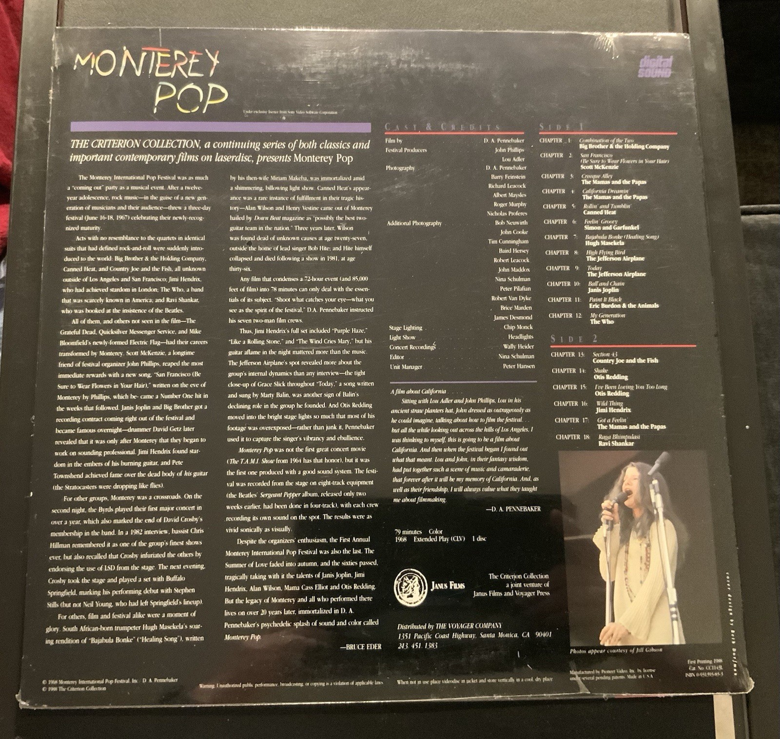 1st Printing Monterey Pop Criterion Collection Laserdisc Jimi Hendrix Rare NEW! - Image 2