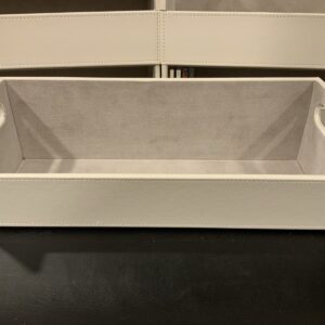 CD Storage Box | Stock Your Home | Cool Faux White Leather Stackable | Top Shape