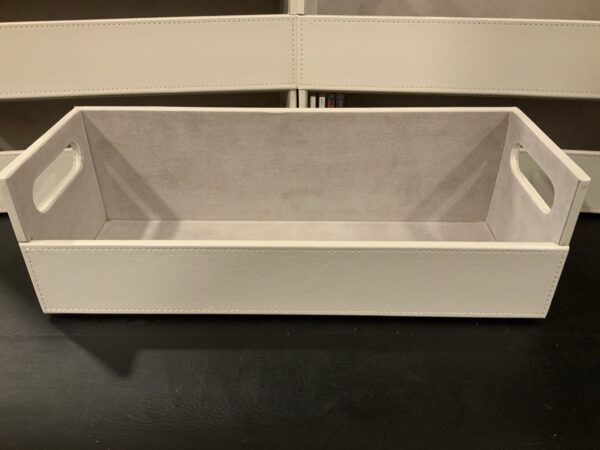 CD Storage Box | Stock Your Home | Cool Faux White Leather Stackable | Top Shape