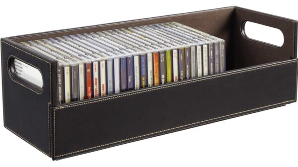 CD Storage Box | Stock Your Home | Cool Faux White Leather Stackable | Top Shape - Image 10