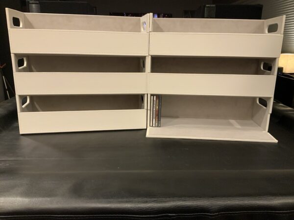 CD Storage Box | Stock Your Home | Cool Faux White Leather Stackable | Top Shape - Image 3
