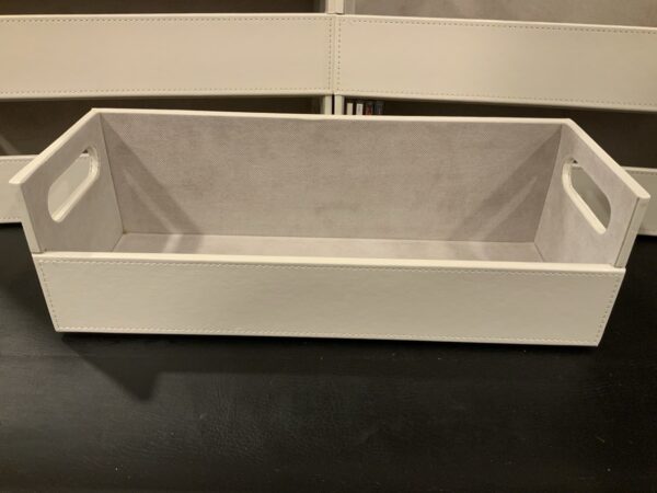 CD Storage Box | Stock Your Home | Cool Faux White Leather Stackable | Top Shape - Image 4