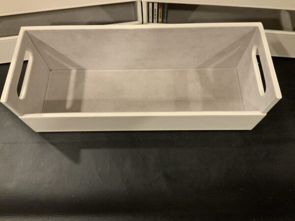 CD Storage Box | Stock Your Home | Cool Faux White Leather Stackable | Top Shape - Image 5