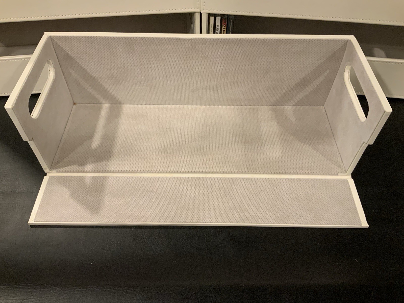 CD Storage Box | Stock Your Home | Cool Faux White Leather Stackable | Top Shape - Image 6
